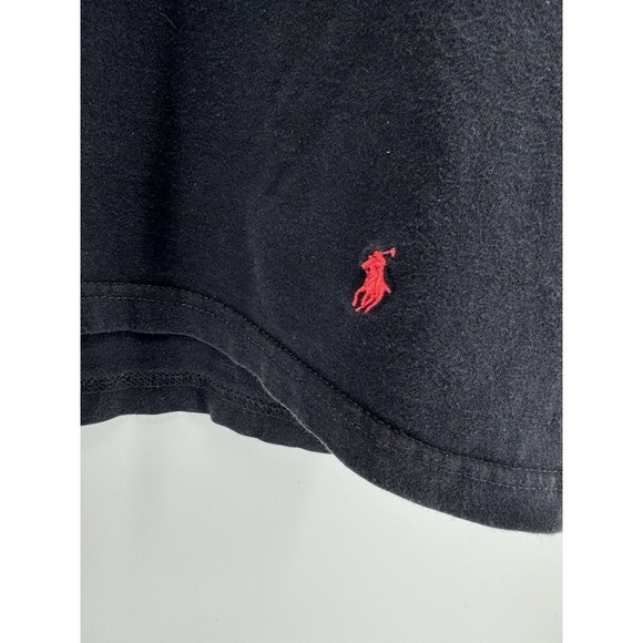 Polo Ralph Lauren Shirt Men's Short Sleeve V-Neck Black Red Pony Size XL - Picture 4 of 9